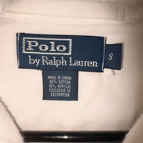 Polo Ralph Lauren Jacket Mens Small White Lightweight Hooded Full Zip Jacket